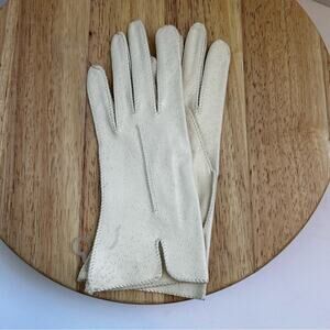 Vintage White Genuine Deerskin White Gloves